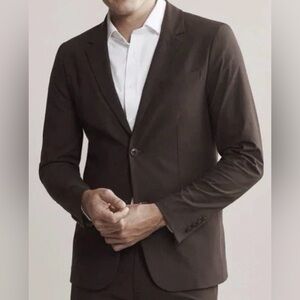 NWT RHONE Dark Espresso brown Sport Coat Blazer Slim fit commuter blazer size L